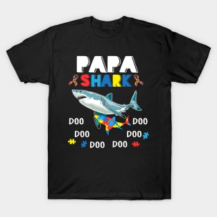 Papa Shark Autism Awareness Shirt Papa Baby Shark Autism tee T-Shirt